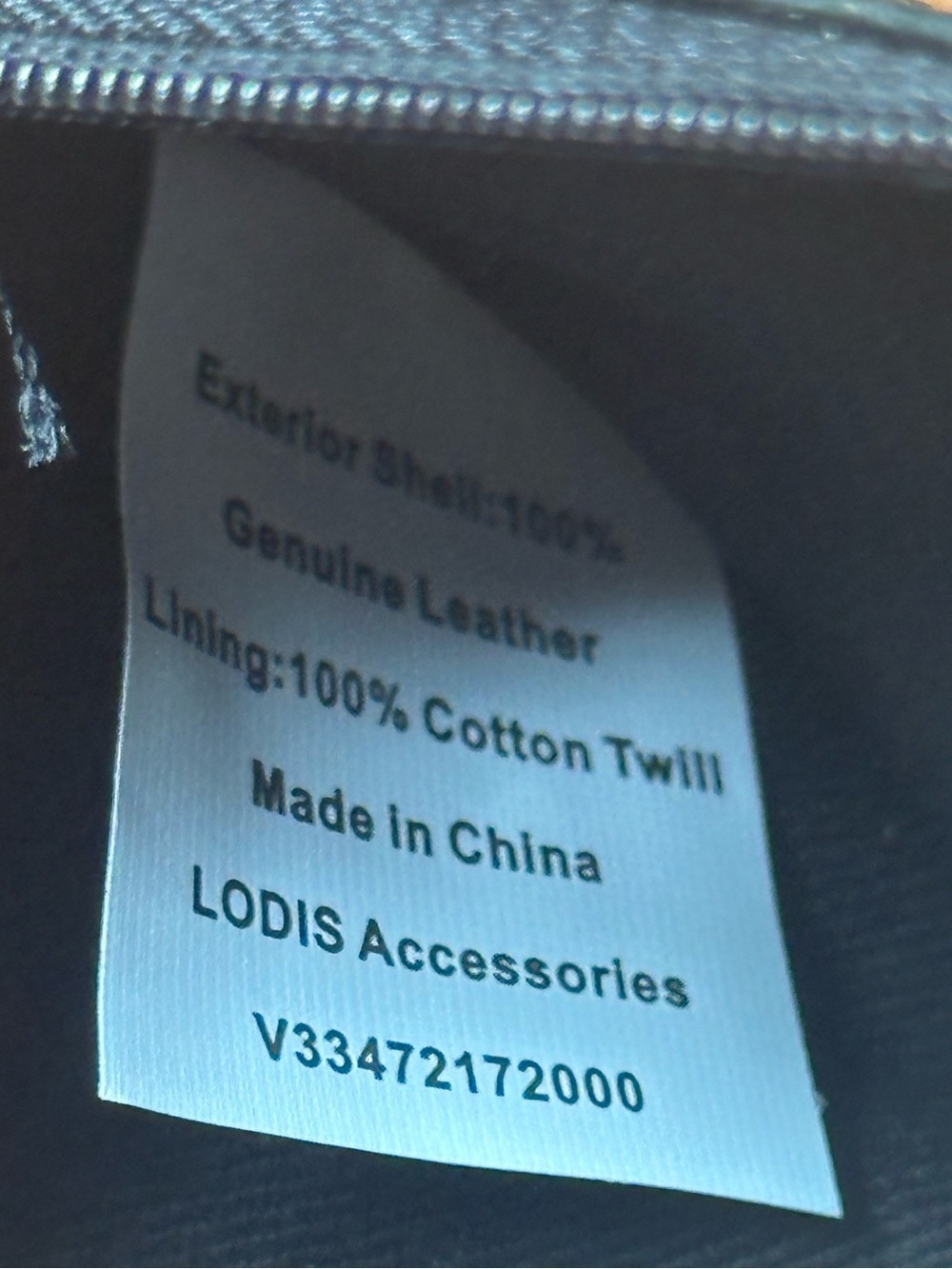 Lodis Black Leather Zip Wallet Card/ID Slots Julia Long Stacker Zip Pocket - Picture 9 of 11